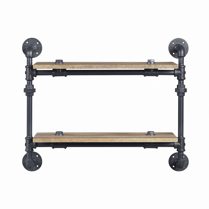 Tablette murale chêne et sable noir, H 24,01 po x l 28,01 po x P 9,01 po