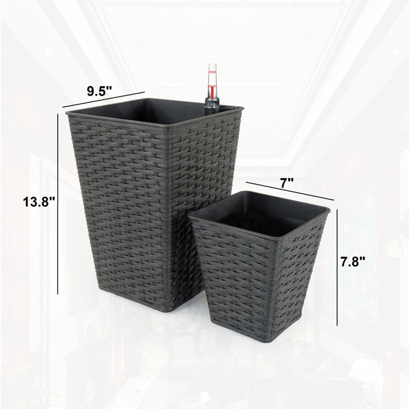 Ensemble de 2 pots à fleurs, Espresso