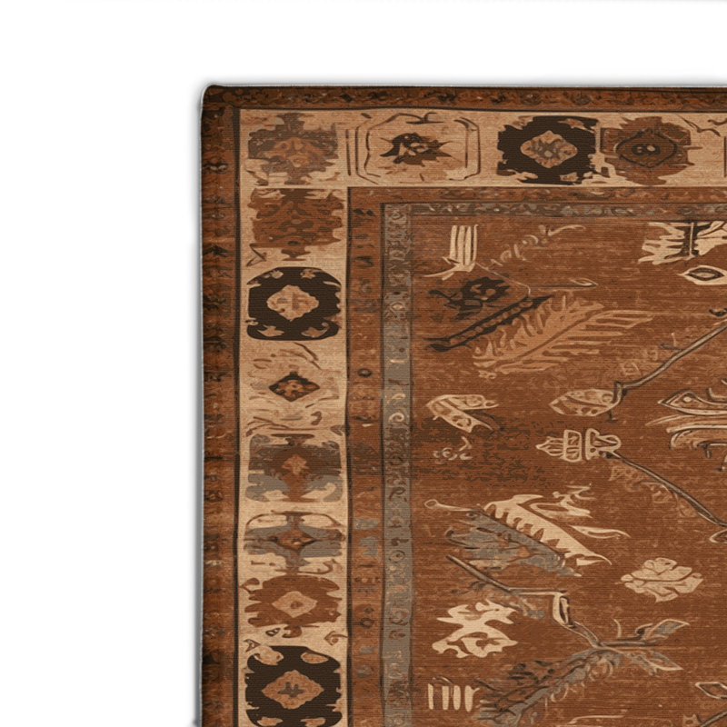 Tapis turc intérieur et extérieur brun, Rectangulaire 2 pi x 3 pi