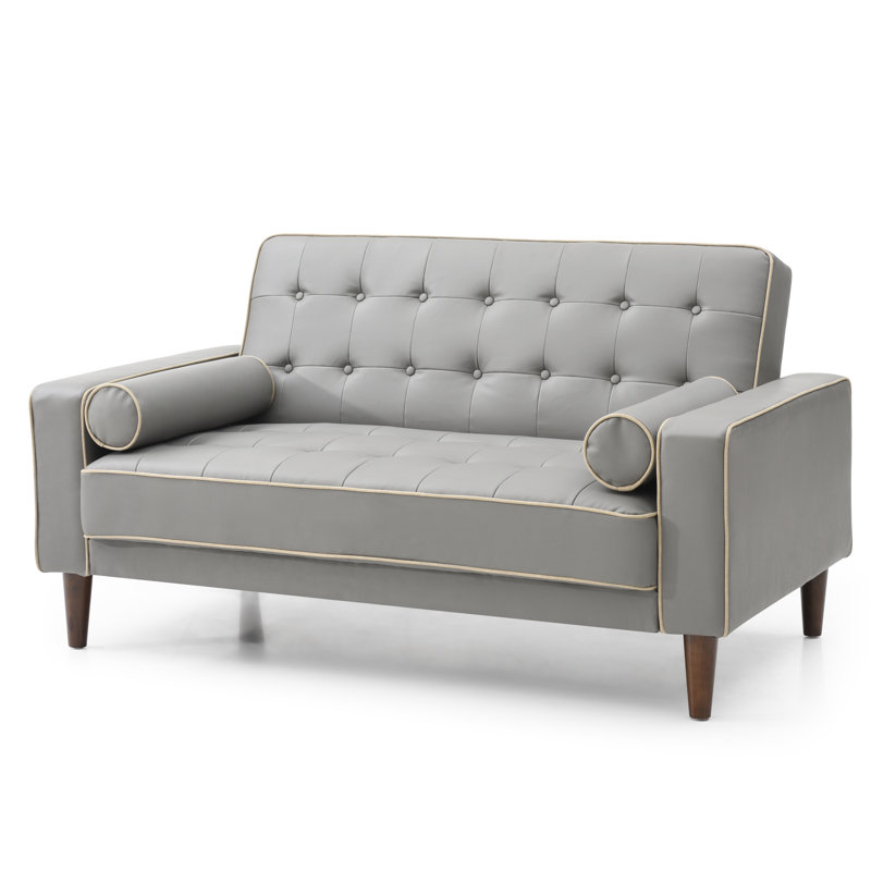 Woodmere Upholstered Sofa, Gray Faux Leather