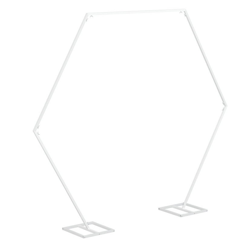 35cm D Metal Arbour in White, 200cm H x 232cm W x 35cm D