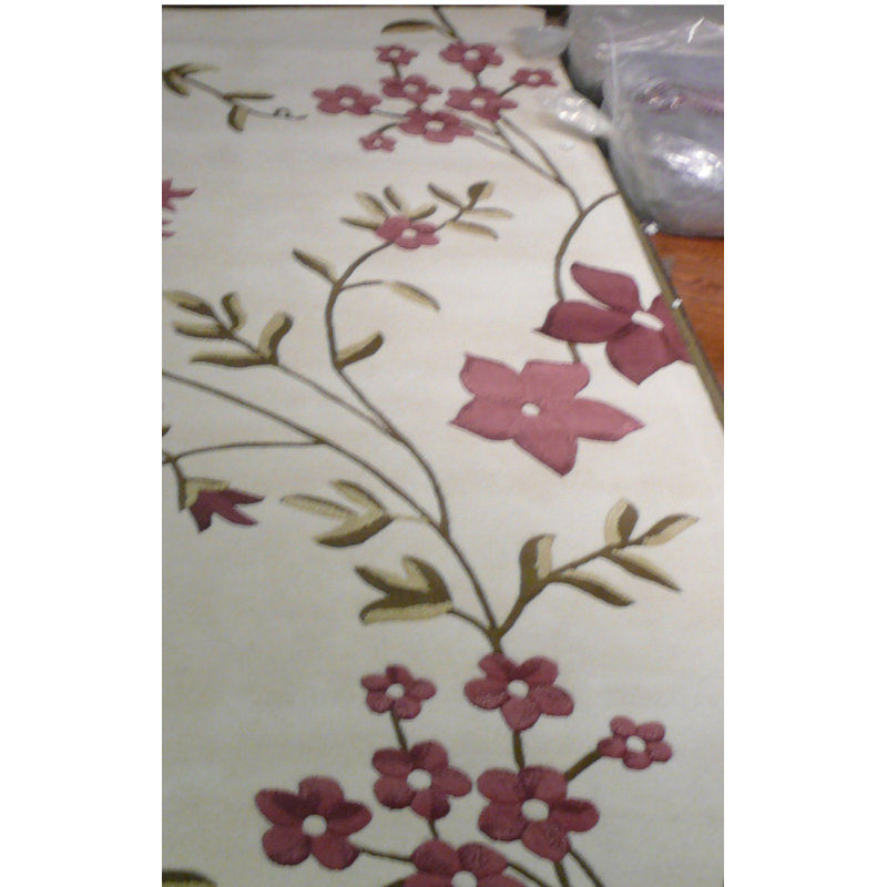 Tapis floral en laine touffeté à la main Fermont, Rectangle 8 pi x 10 pi