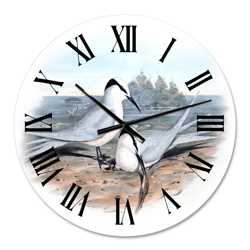 Vintage Birds In The Wild - horloge murale traditionnelle, Moyen