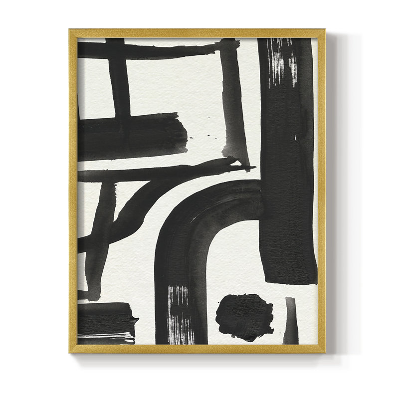 «Inkwell Intersect I», reproduction encadrée - bois massif, Or, H 14 po x l 11 po