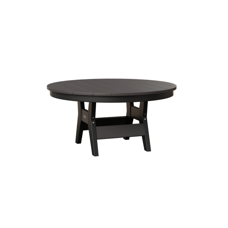 Harbor Outdoor Round Coffee Table, Smoke Gray, Black