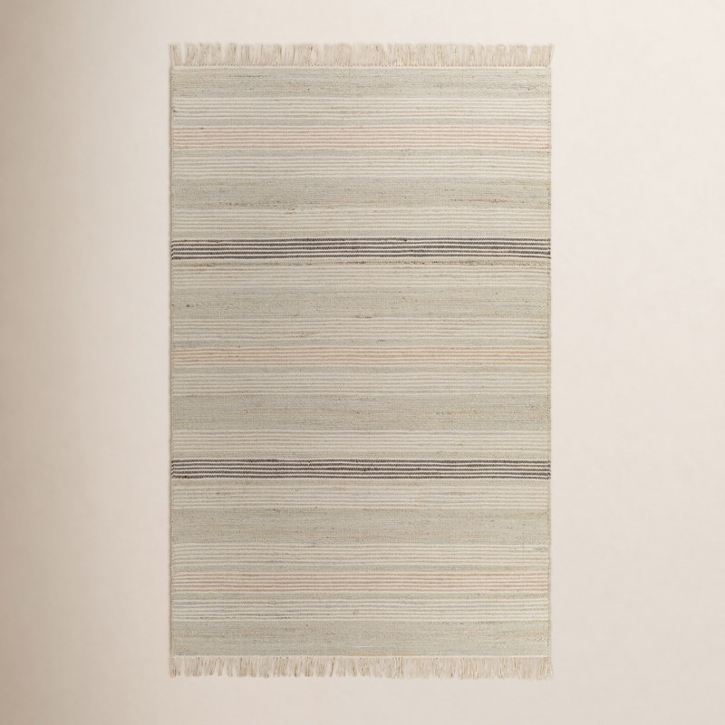 Haiya Hand-Woven Jute Striped Rug, Runner 2'6" x 8'