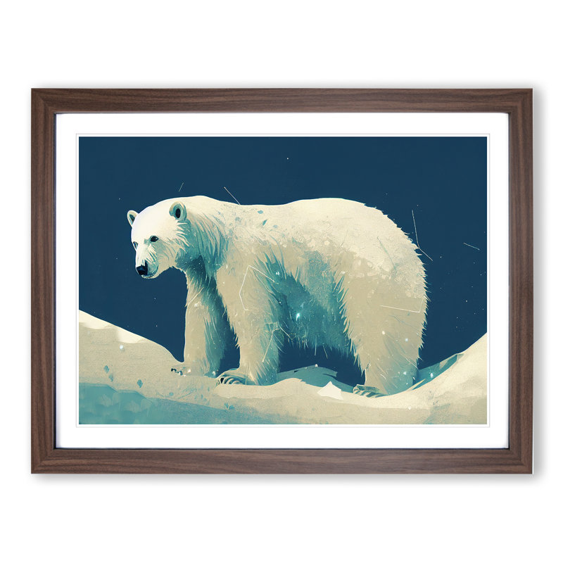Polar Bear Vol.3 - Framed Print, Walnut, 25cm H x 34cm W x 2cm D