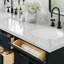 Meuble-lavabo double en bois massif de 66 po avec plateau en marbre de Carrare de 1,5 po Thornaby-1008703726-1047605994