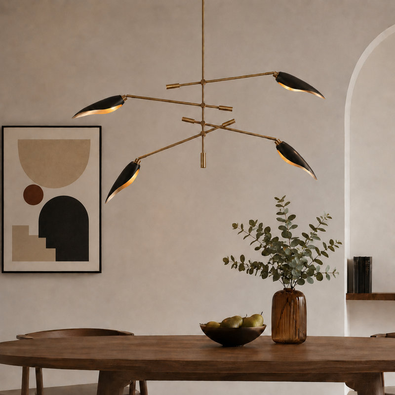 Lakendria 8 - Light Metal Sputnik Chandelier, 4 Lights