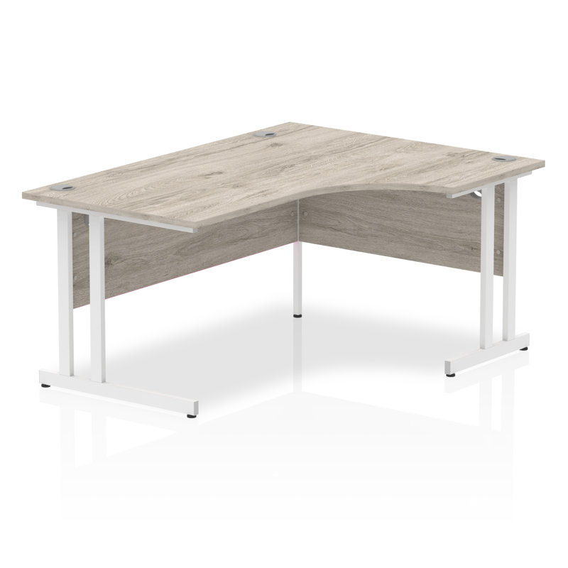 Zetta L-Shaped Metal Base Executive Desk, 73 x 160 x 80, Right Orientation