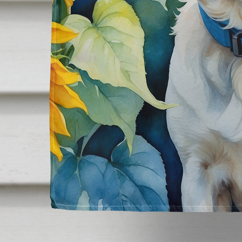 Drapeau de la maison du tournesol Malamute d'Alaska, Épagneul Brittany