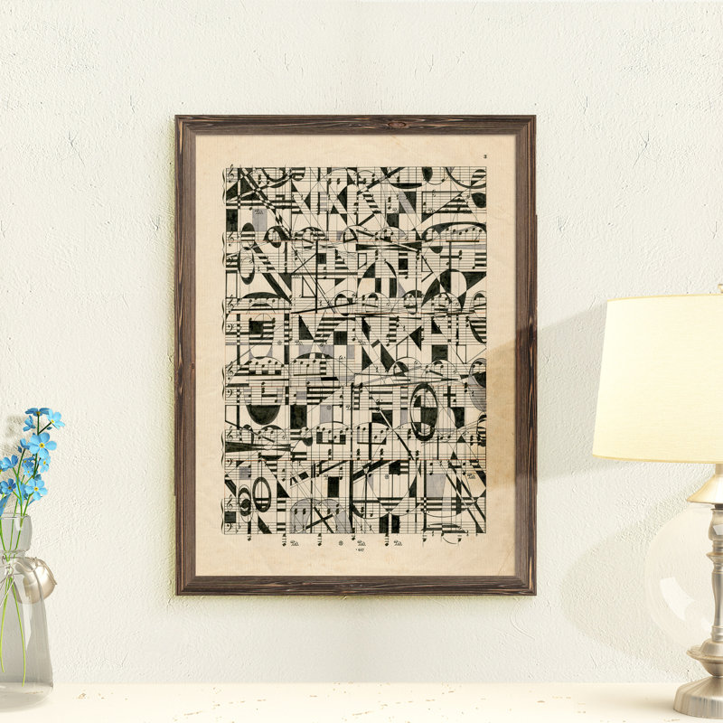"Graphic Notes" par Paul Cezanne - reproduction d'art encadrée, H 38 po x l 28 po x P 1,25 po, Espresso Framed Canvas
