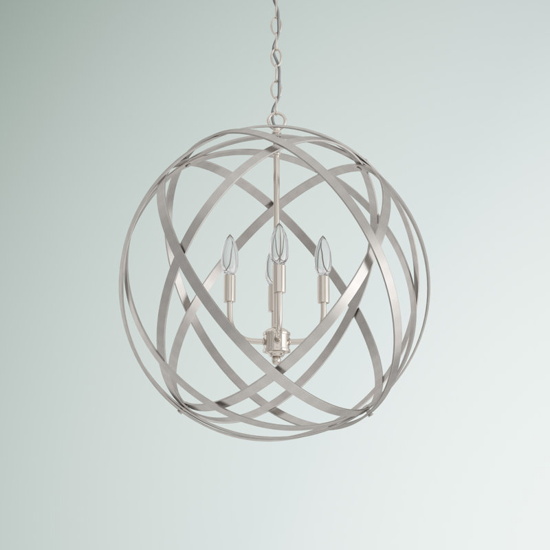 Harwich 4 - Light Dimmable Globe Chandelier, Brushed Nickel