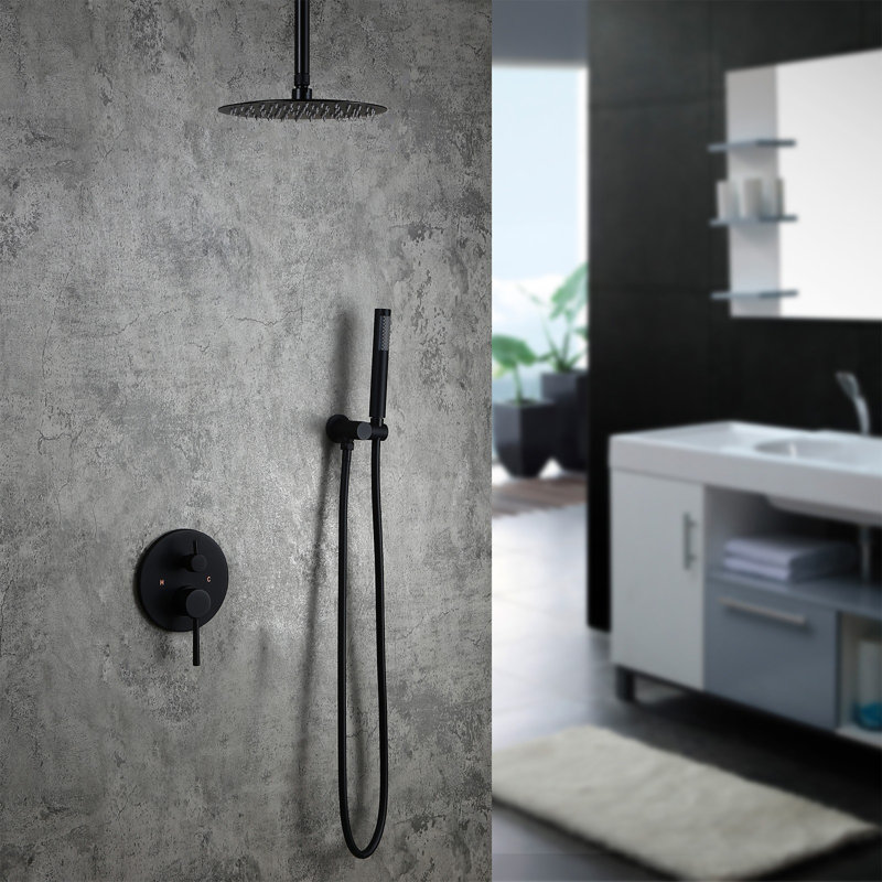 Système de douche complet avec valve brute, 10"