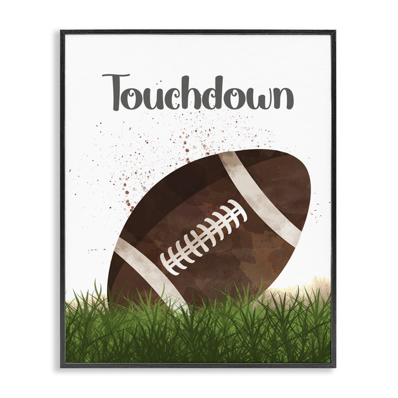 «Have A Ball Touchdown», estampe numérique, design par Christine Simpson Art, H 14 po x l 11 po, Giclée encadrée noir minuit