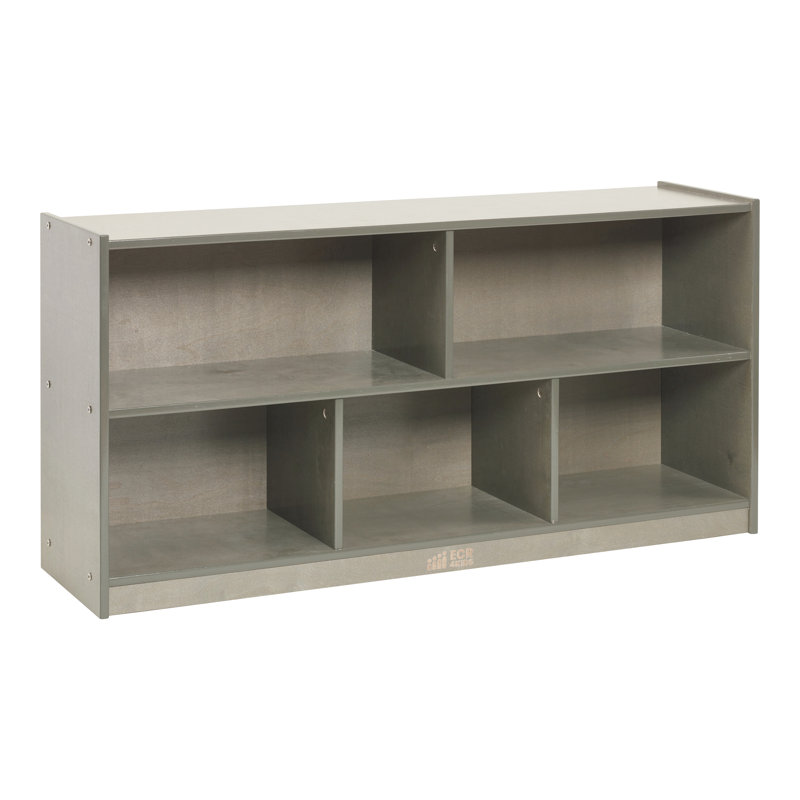 Grey Wash Birch Plywood 5-Compartment Mobile Storage Cabinet