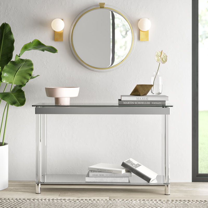 Caira 48'' Glass Top Console Table