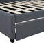 Lit de jour rembourré avec lit gigogne en lin gris, structure de lit robuste, sans sommier tapissier pour un lit gigogne double de taille compacte, structure solide sans-117068023