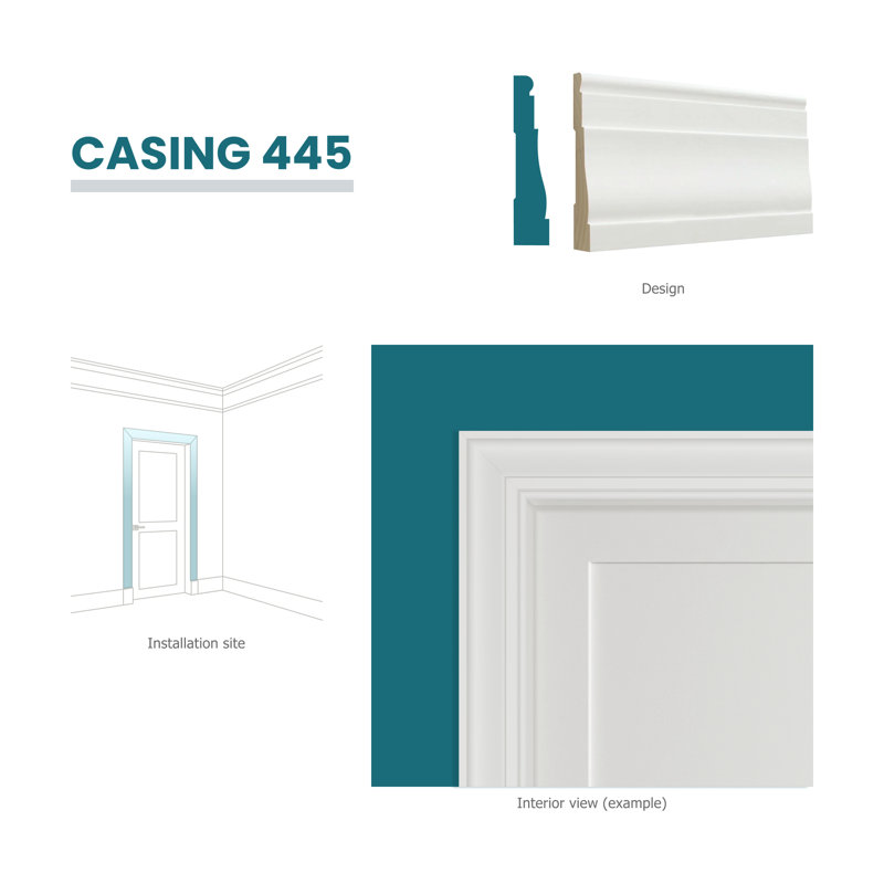 Primed White Finger-Jointed Pine Casing Molding 99"