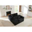 Velours côtelé noir, siège en forme de L, siège profond, sans assemblage, canapé-lit modulaire, durabilité, canapé-lit modulaire luxueux en forme de L, 4 lits pour salon, chambre à coucher, appartement, avec éponge et sommier-175336515-175336519