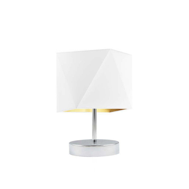 Capressa Metal Desk Lamp, White, Polished Chrome