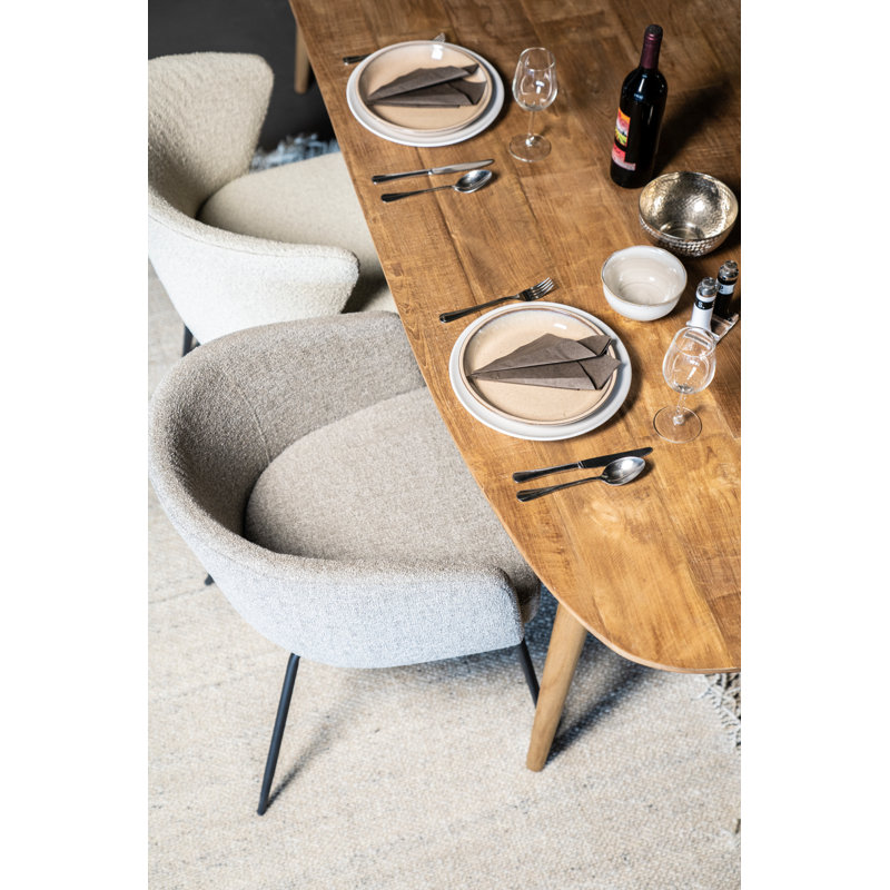 Tabassum Oval Solid Wood Dining Table, 39" W x 87" L
