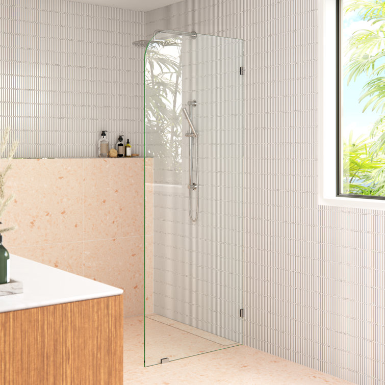 Solaris 30 in. x 78 in. Fully Frameless Radius Single Fixed Shower Panel