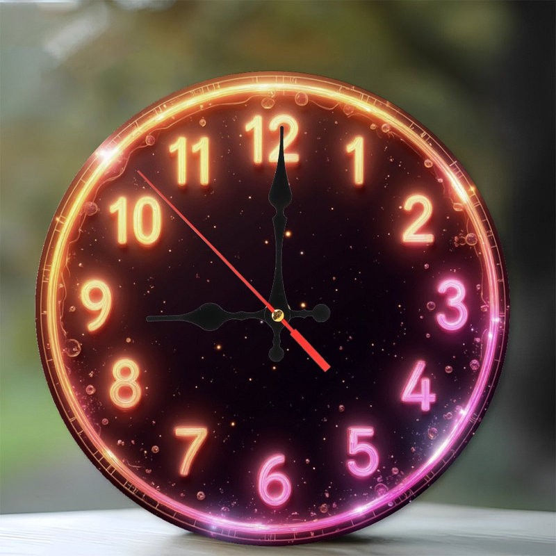Horloge lumineuse avec chiffres et étoiles