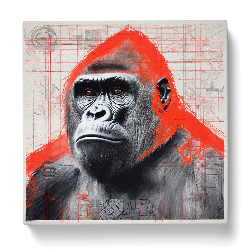 Gorilla Constructivism No.1 - Wrapped Canvas, 50cm H x 50cm W x 3cm D