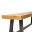 De 2 bancs d'extérieur, structure en métal brun rustique, bancs de salle à manger industriels modernes avec lattes de bois (2) et bois brun