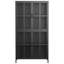Armoire de rangement en métal avec portes en verre trempé, stable, pour la chambre à coucher, finition antique, tablettes spacieuses, salles à manger stables