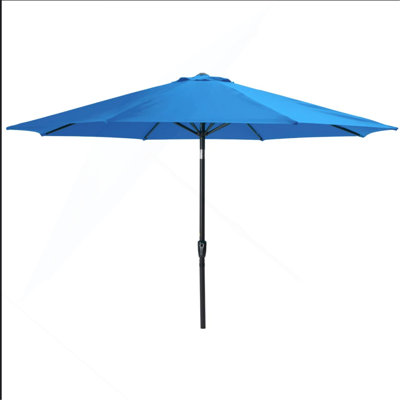 Parasol de marché 11 pieds avec manivelle, baleines Tilt *, toile résistante aux rayons UV pour la piscine, la cour et le patio (sans base)