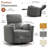 40" Wide Power Swivel Recliner with USB Charging Faux Fur Rocking Barrel Chair-1548512528