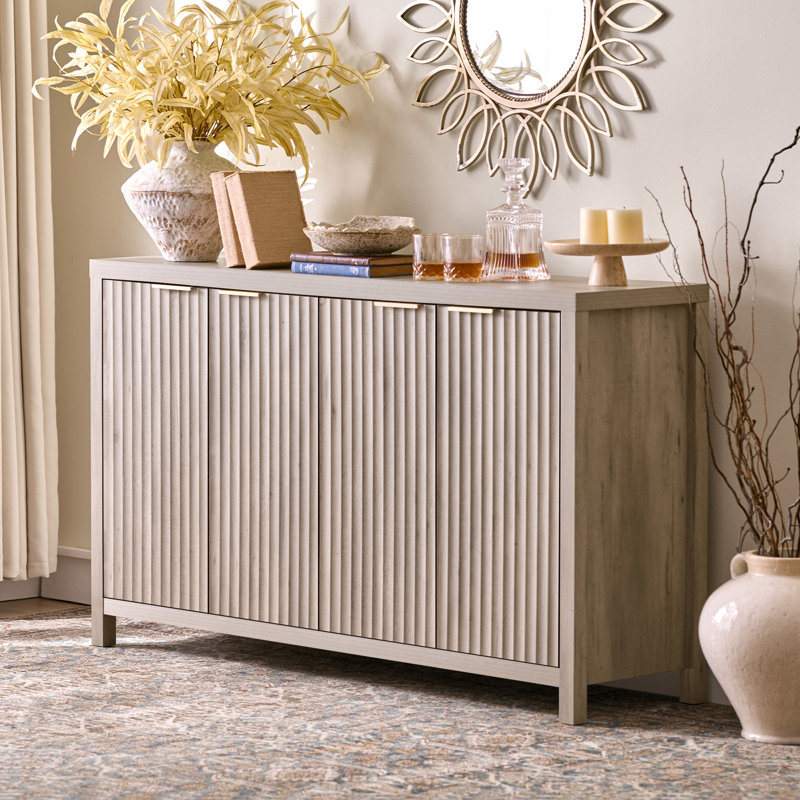 Nicolee 141cm Wide Credenza, Greige Oak
