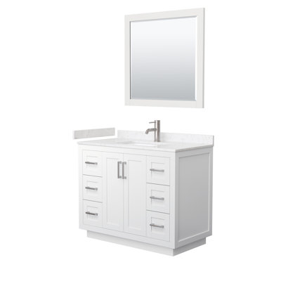 Miranda 42" Freestanding Single Bathroom Vanity with Cultured Marble Top with 34" Mirror