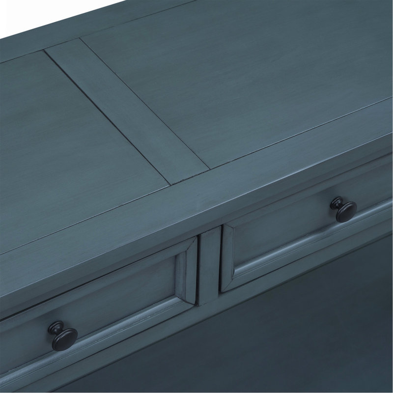 Console / canapé avec tiroirs de rangement et tablette inférieure pour le vestibule (bleu marine), Navy