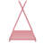 Metal Twin Size House Platform Bed With Triangle Structure, Pink-243458191