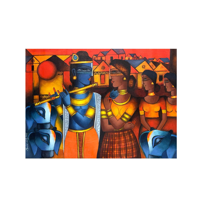 Krishna et Radha | Acrylique sur toile | Par Manohar Shetty