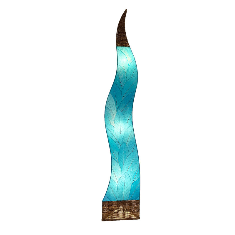 Zoye 72'' Brown Column Floor Lamp, Sea Blue