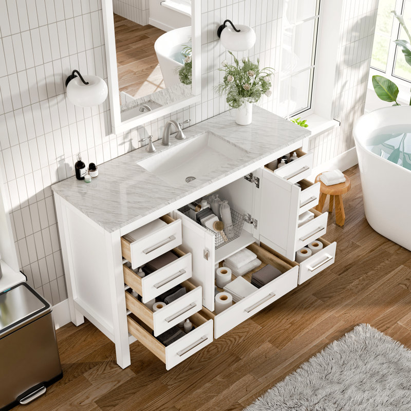 Ensemble de meuble-lavabo simple 60 po Minnich, Blanc