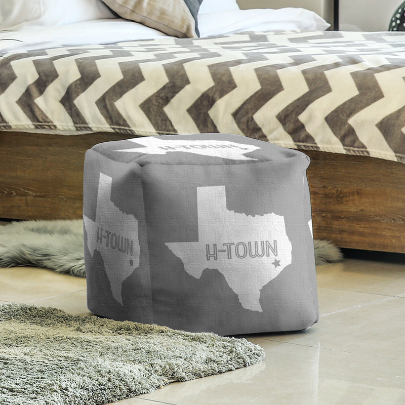 Repose-pieds à cubes h-town texas, Gris