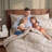 Bedsure Cal King Burgundy Pintuck Bed-in-a-Bag - Beige Pinch Pleat Comforter Set with Sheets, Pillowcases & Shams (Set of 7)-105523219-105523224