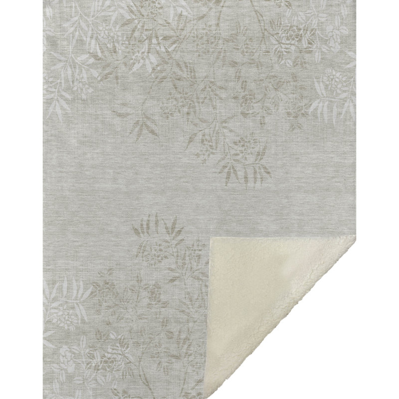 Jeté floral Sherpa ASB673 Addison, Beige