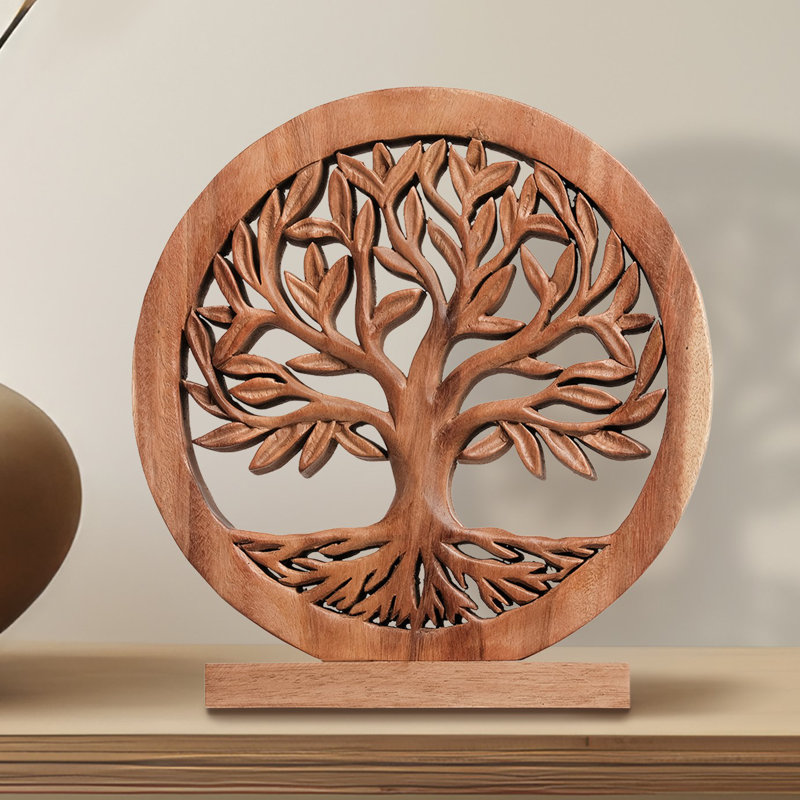 Triana Wooden Tree of Life Handmade Sculpture (Large Size) - Wooden Art for Living Room Shelf, Table Top, and Christmas Decor