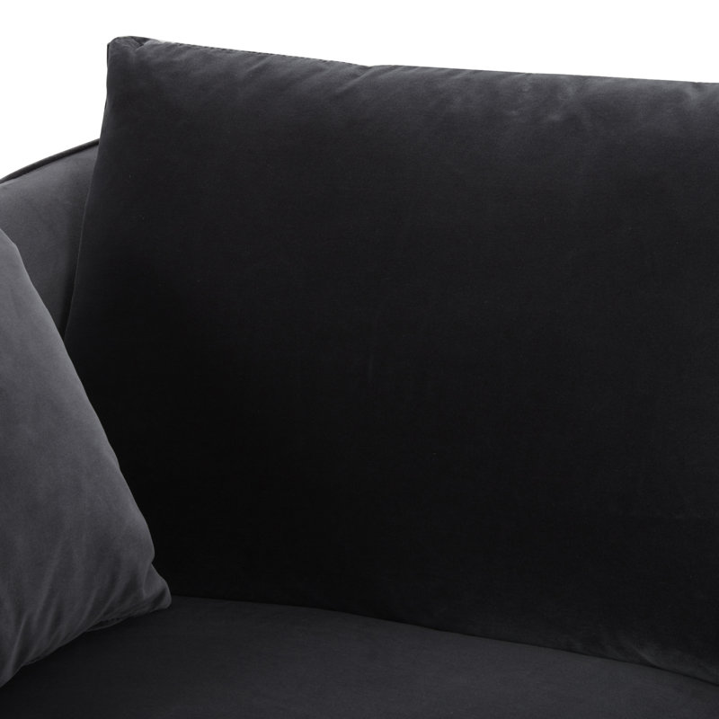 Rae 60' Upholstered Loveseat, Velours gris velours