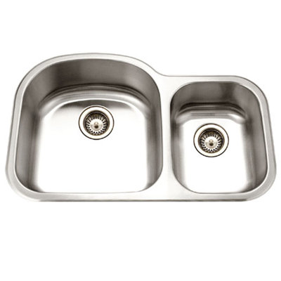 Medallion Designer 32.5'' L Double Bowl Stainless Steel Kitchen Sink