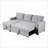 Sectional Sofa Pull-Out Sleeper with Storage Chaise &amp; Removable Cushions | Light Gray | Linen-124536104