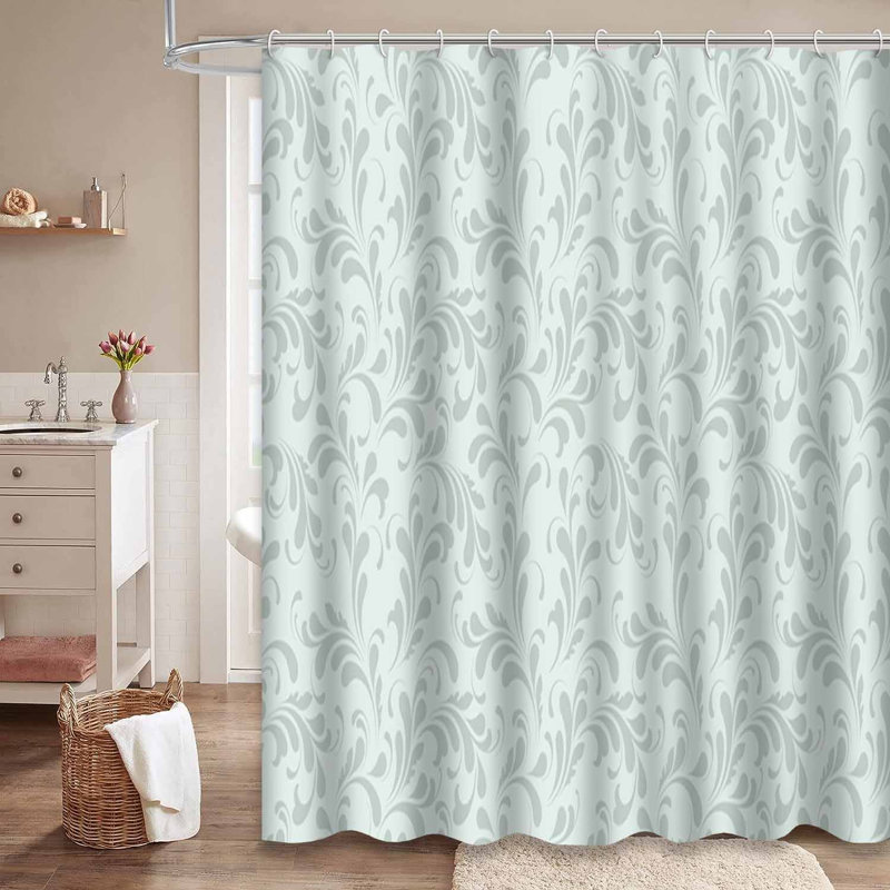 Rideau de douche sans couture à fleurs bleues avec 12 crochets, L 72 po x l 72 po