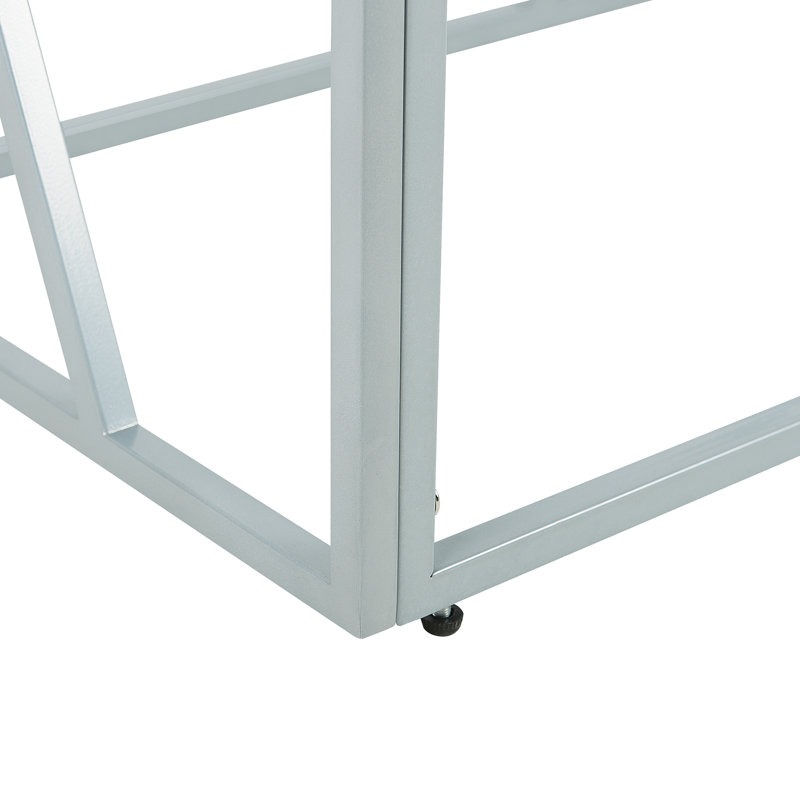 Emmalee 100cm Glass Top Console Table, Silver