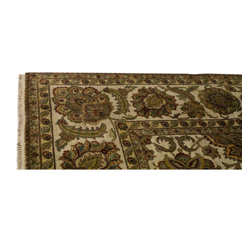 Tapis brun / ivoire noué à la main